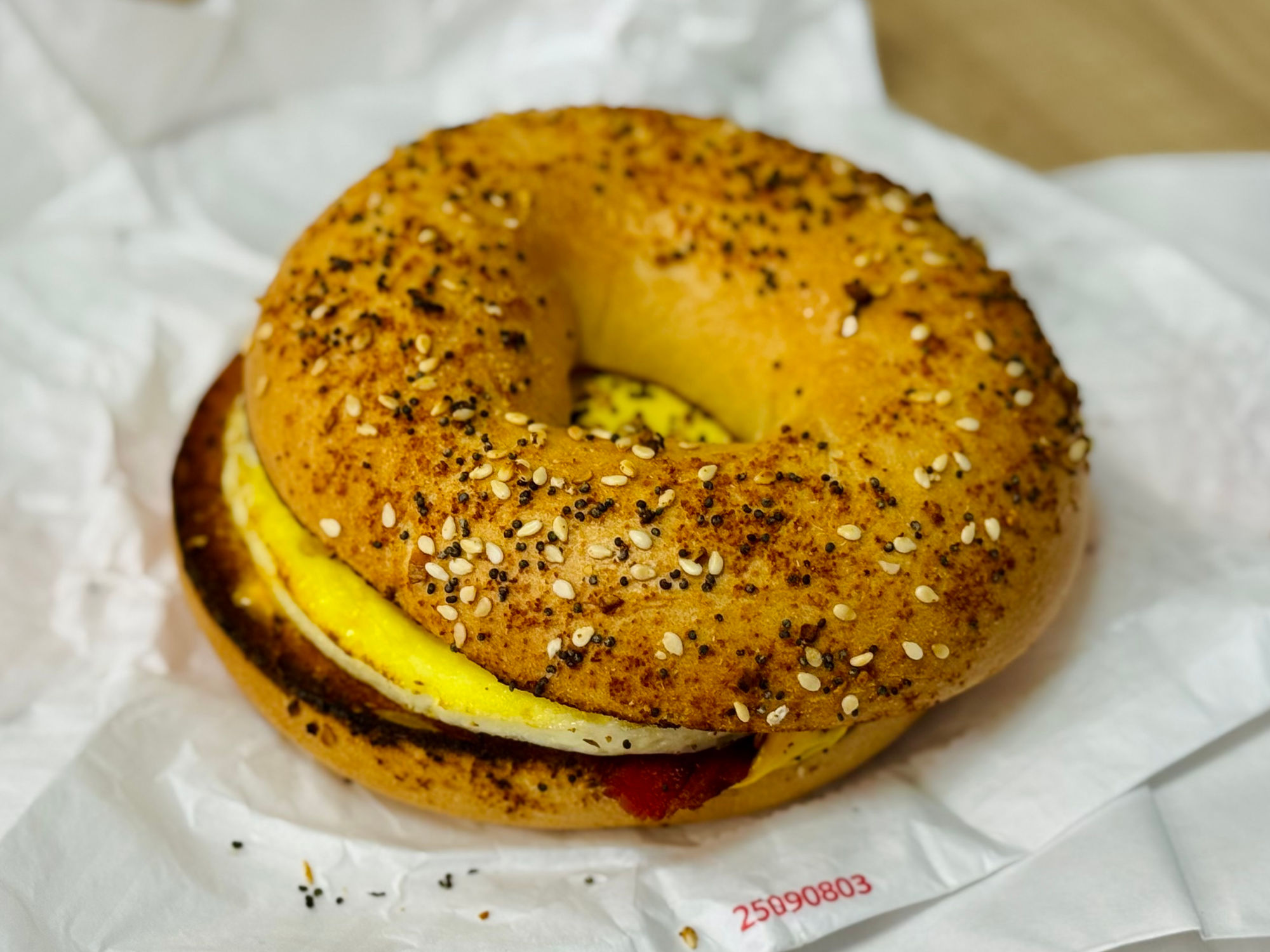 Dunkin' Bacon Egg & Cheese Everything Bagel