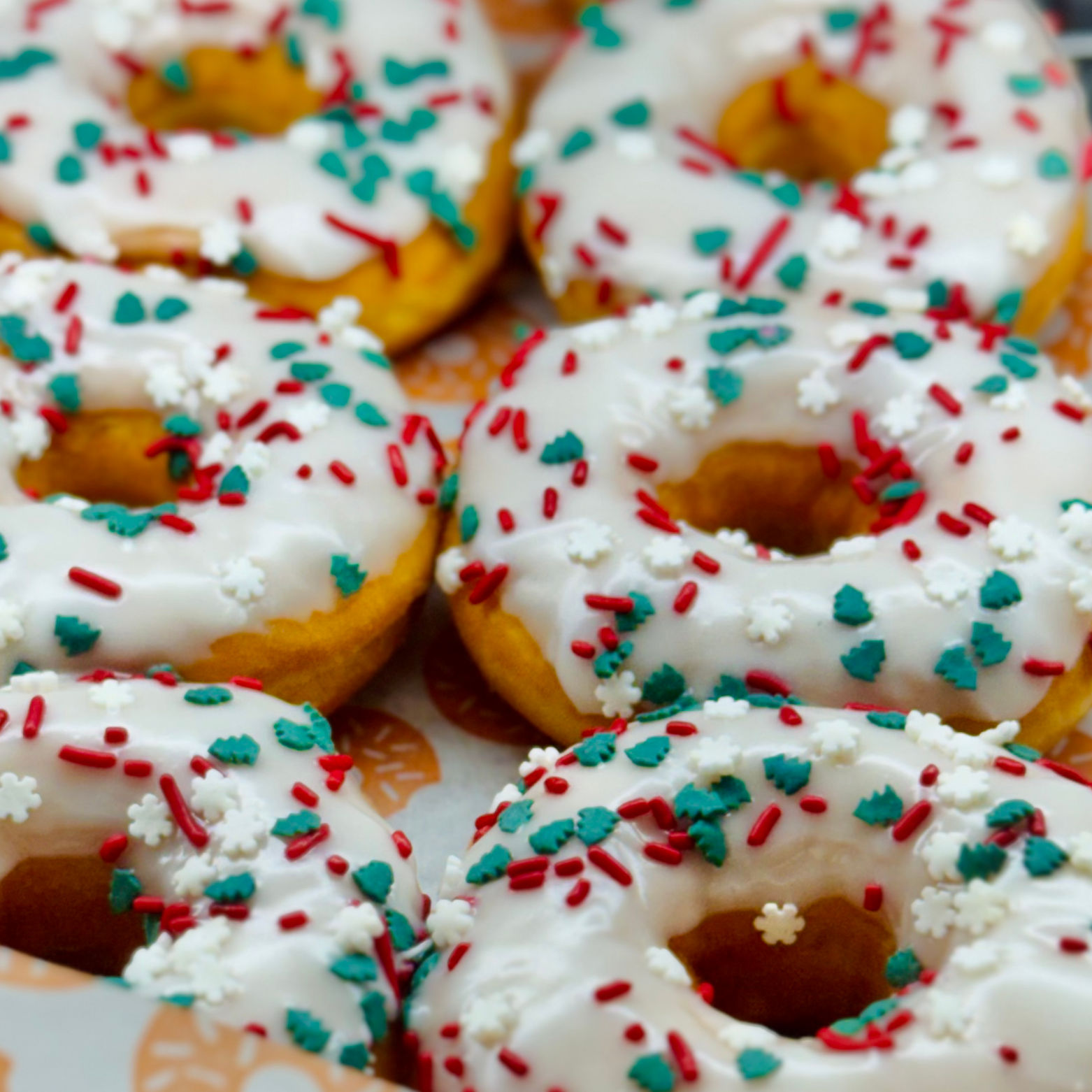 Dunkin' Christmas Vanilla Frosted with Sprinkles