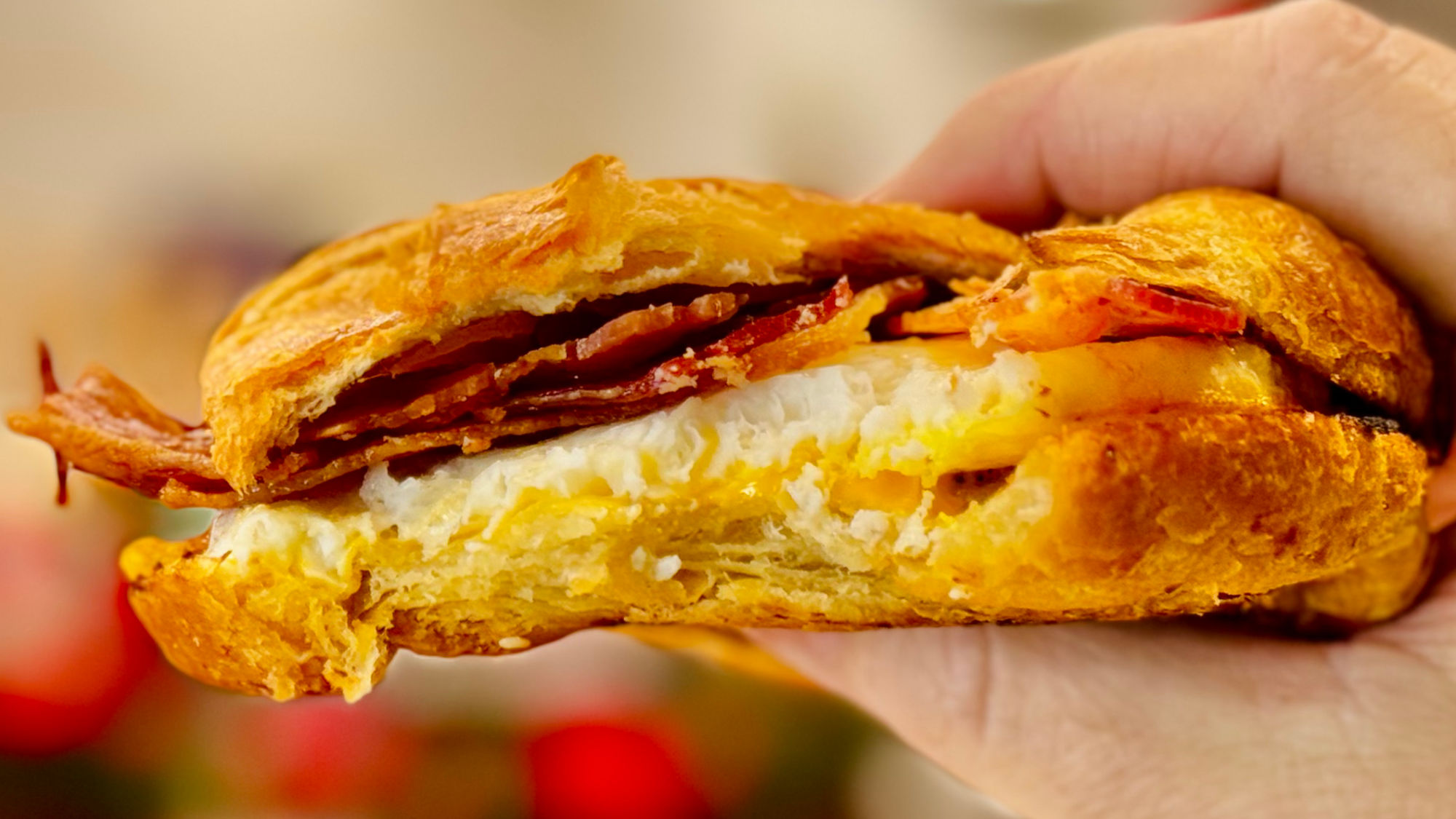 Dunkin' Croissant with Bacon Egg and Cheese
