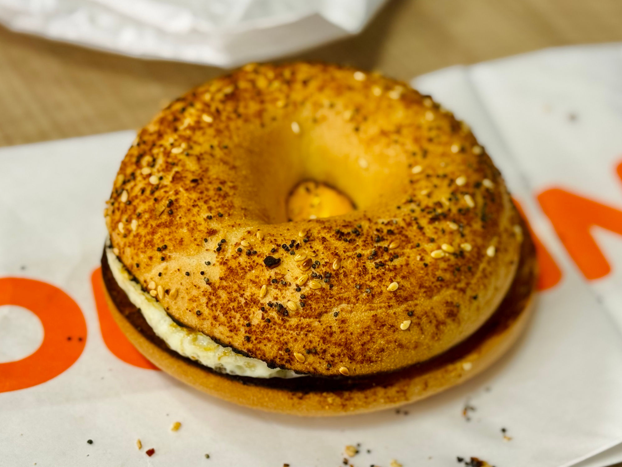 Dunkin' Egg & Cheese Everything Bagel