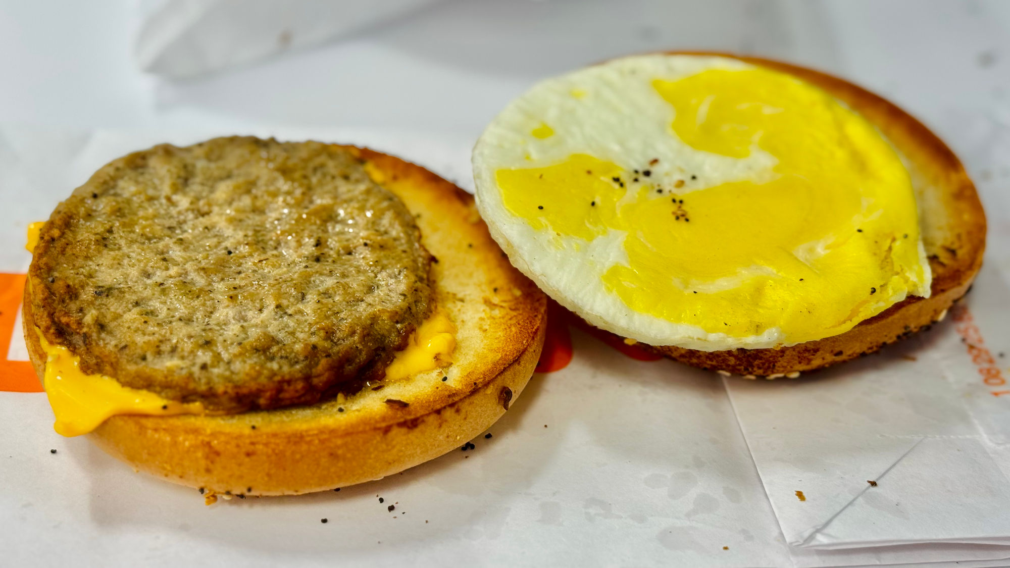 Dunkin' Everything Bagel with Sausage Egg & Cheese
