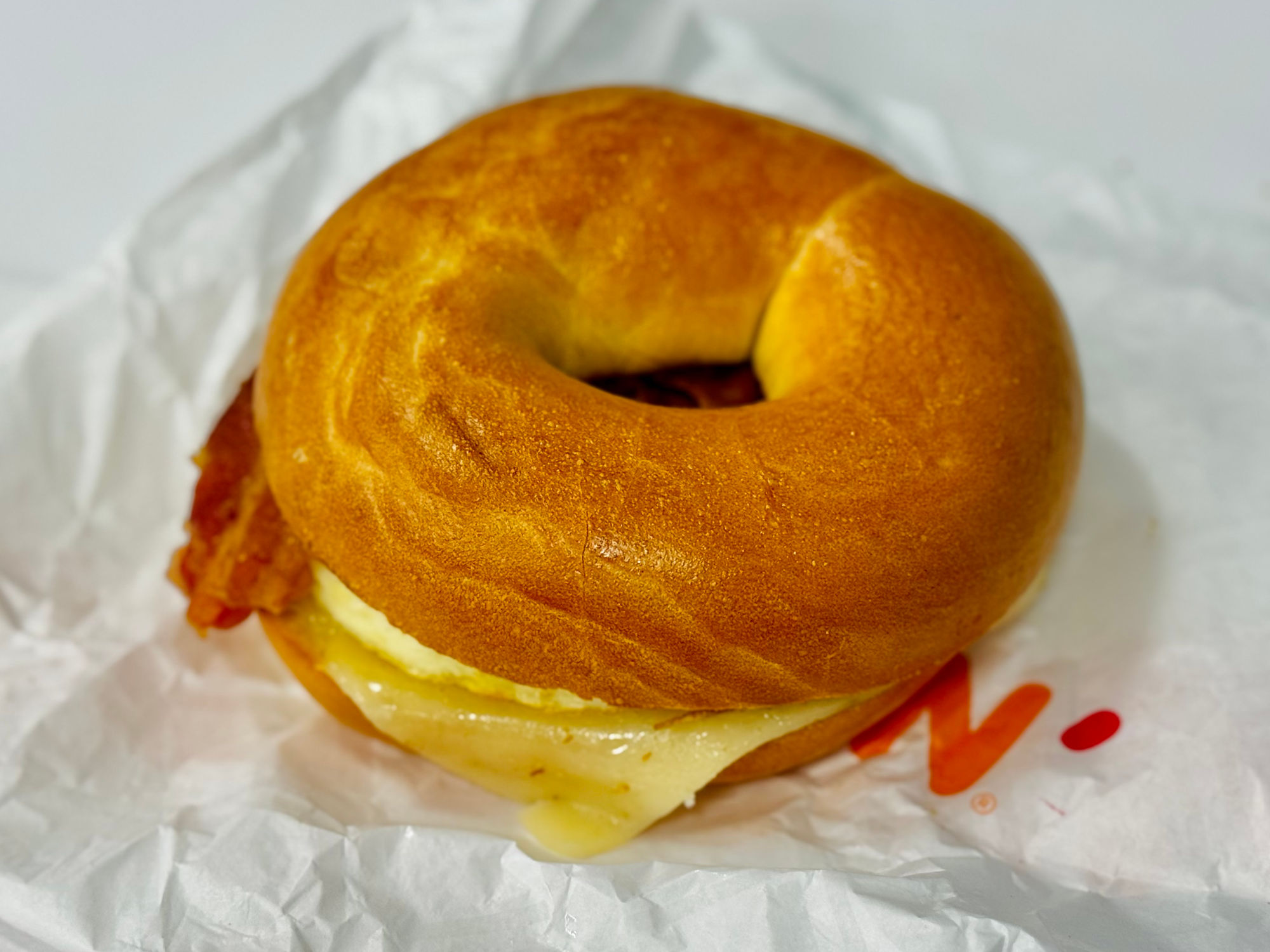 Dunkin Maple Sugar Bacon Sandwich Bagel