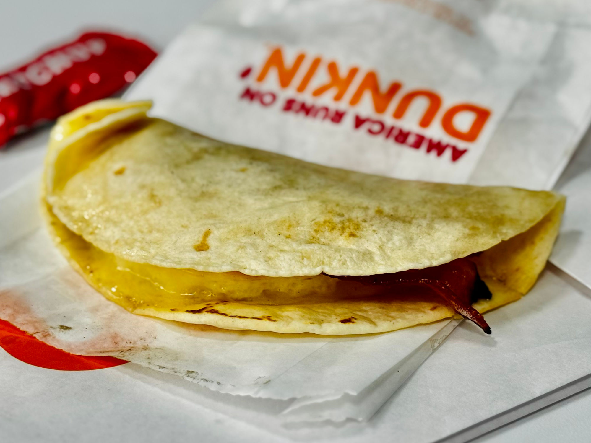 Dunkin' Wake-Up Wrap Maple Sugar Bacon