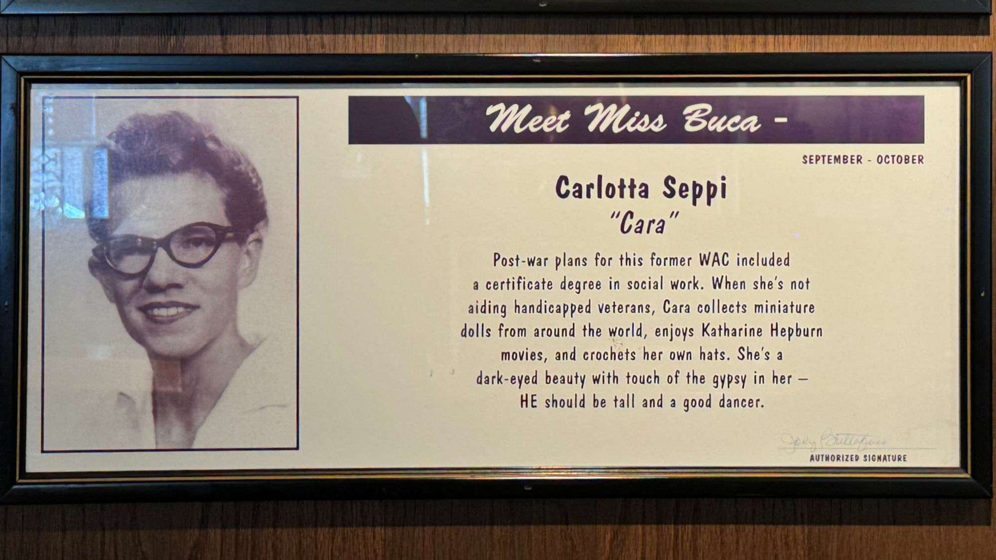 Meet Miss Buca Carlotta Seppi