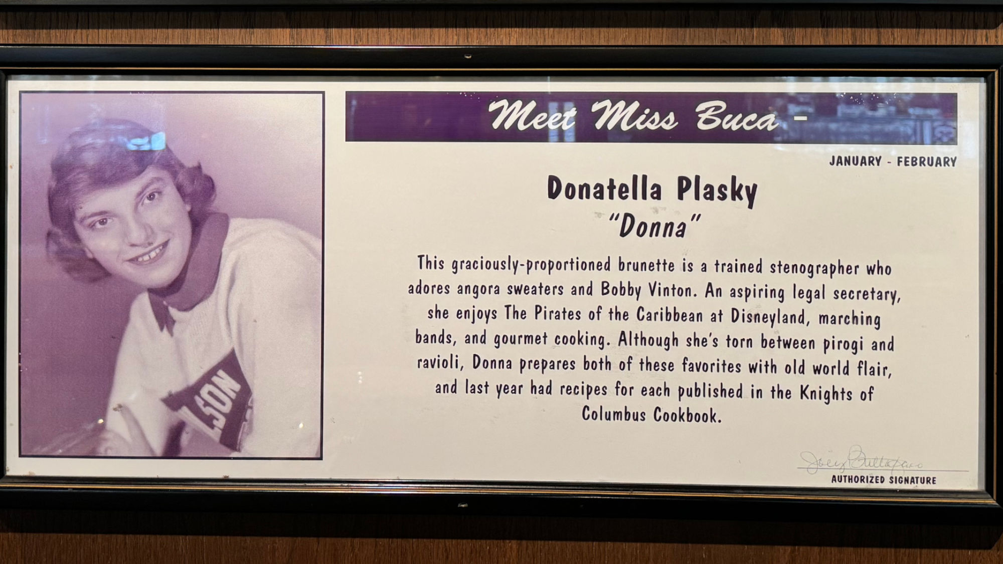 Meet Miss Buca Donatella Plasky