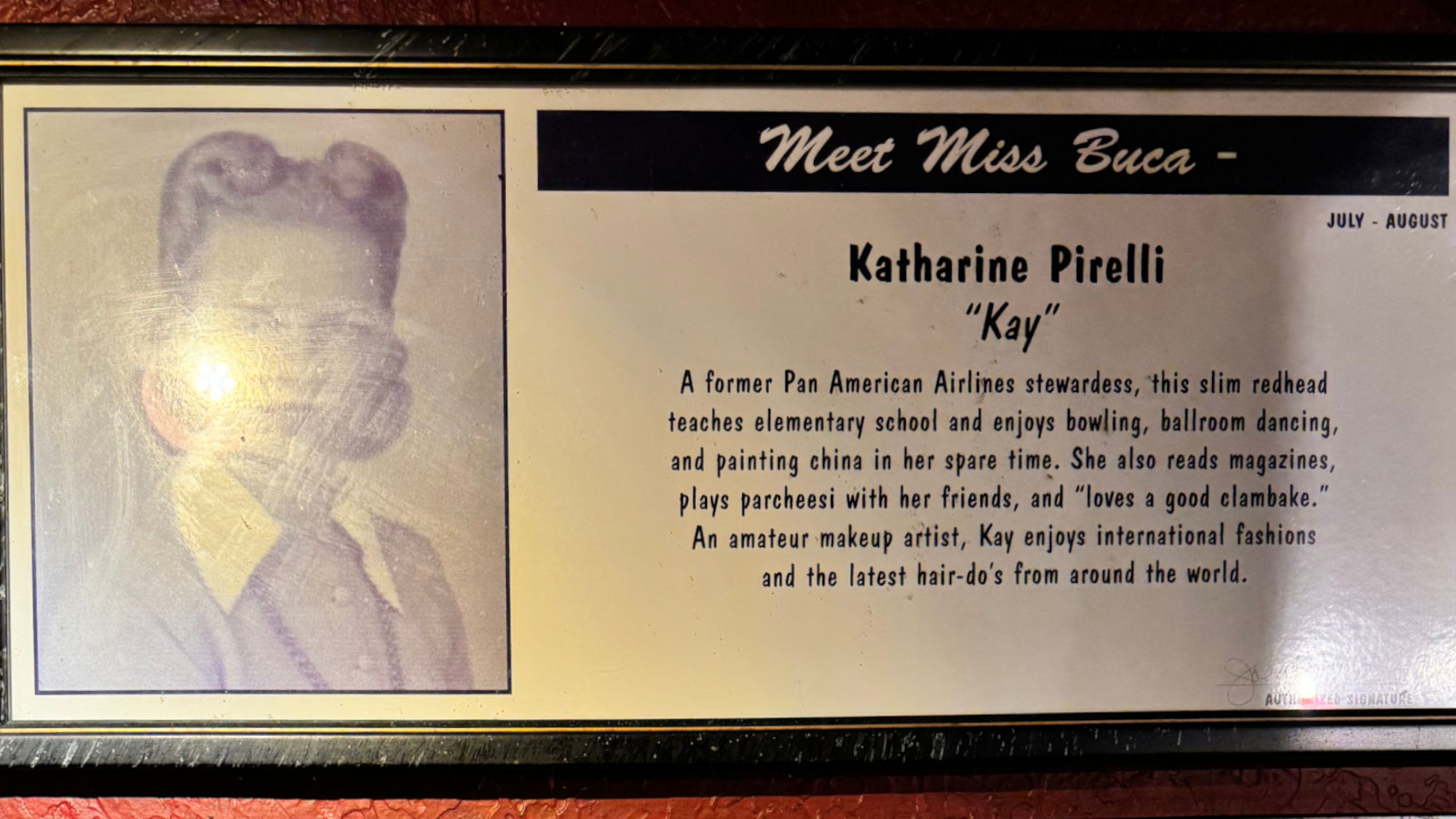 Meet Miss Buca Katharine Pirelli