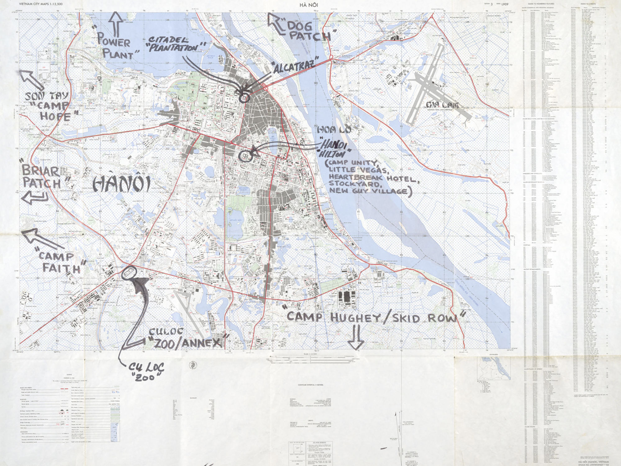 Mike Mcgrath Map of Hanoi Prison Locations