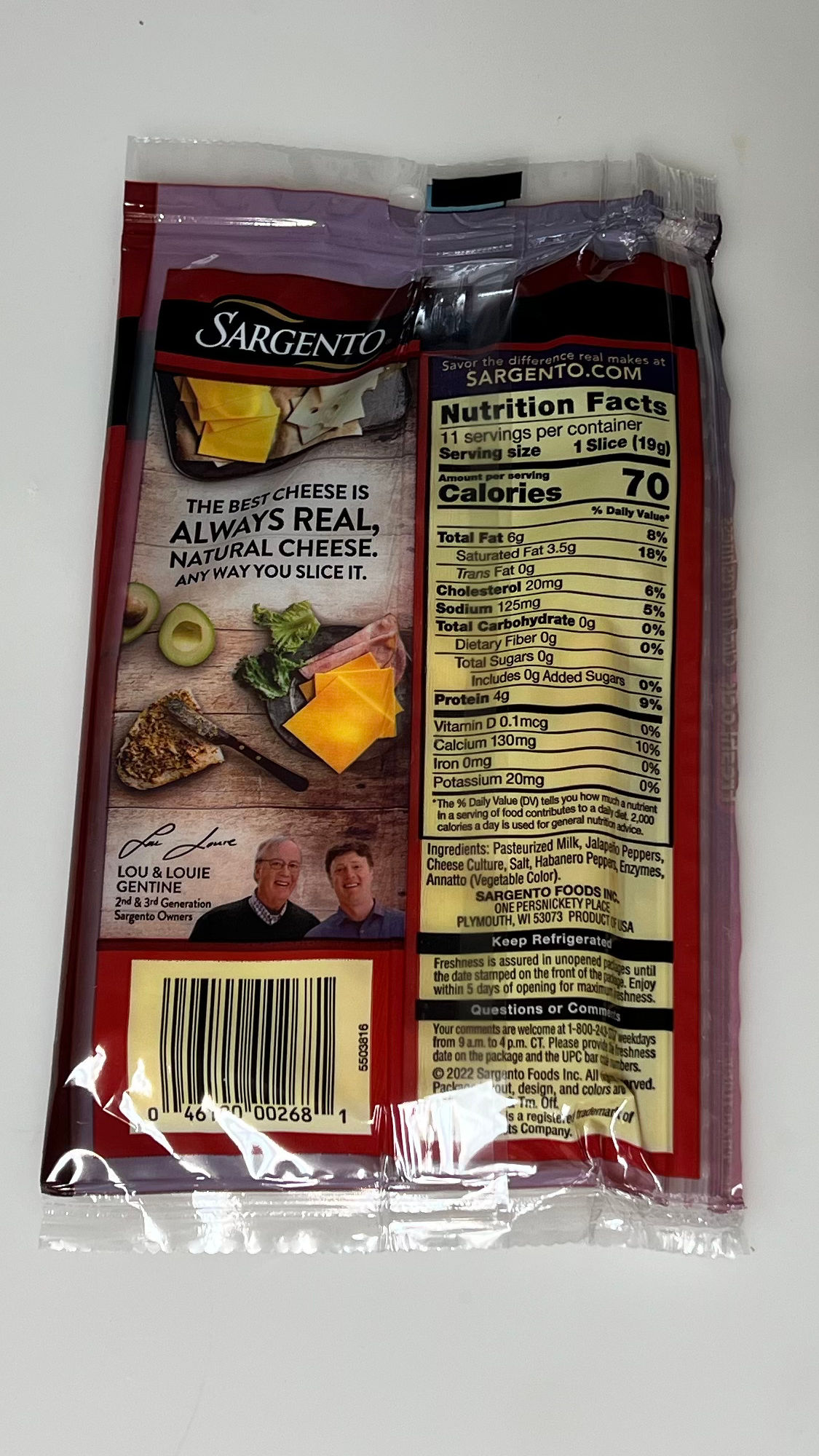 Sargento Nutrition Facts Colby-Pepper Jack Sargento Nutrition Facts