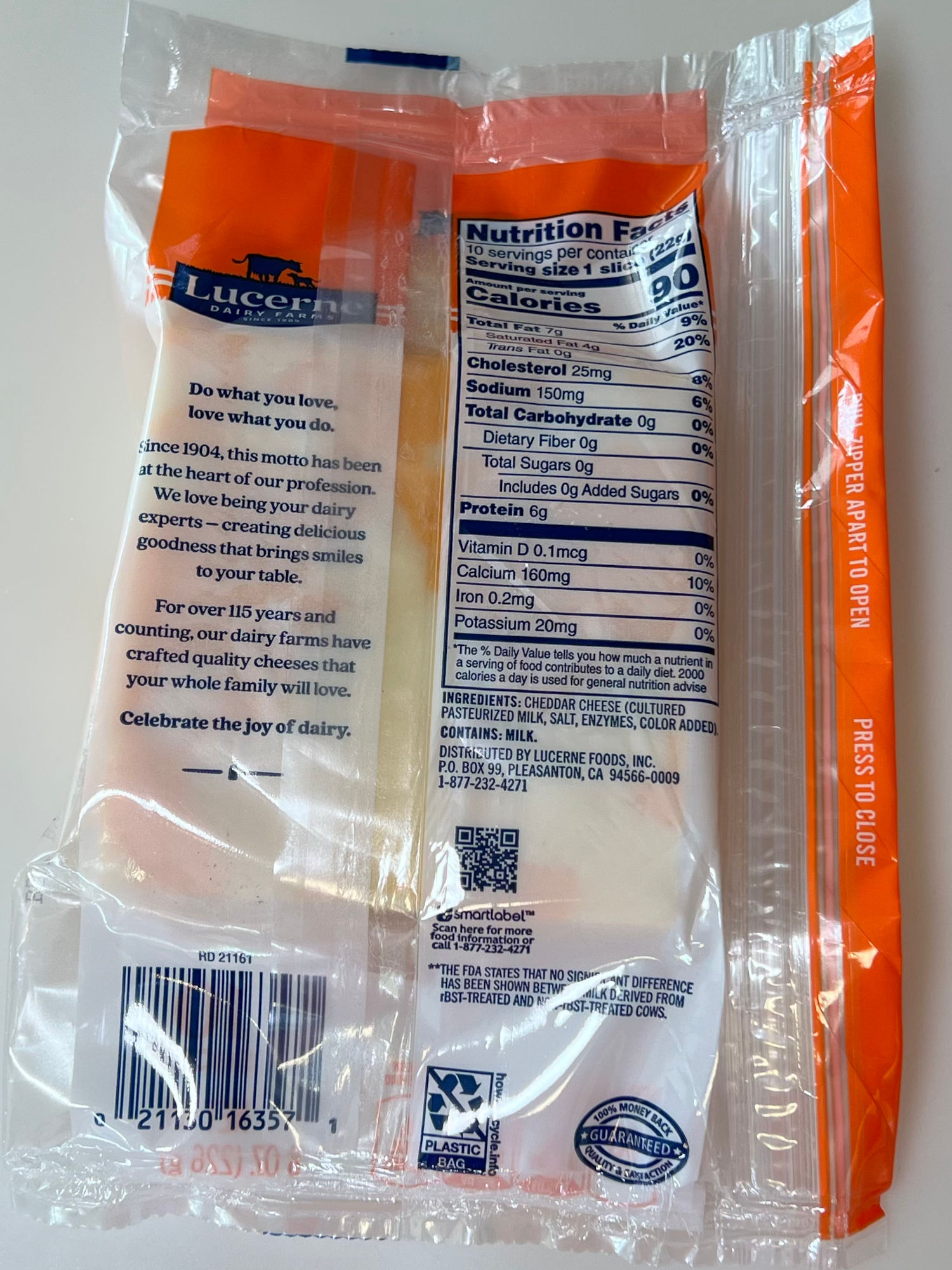 Double Cheddar Lucerne Nutrition Facts