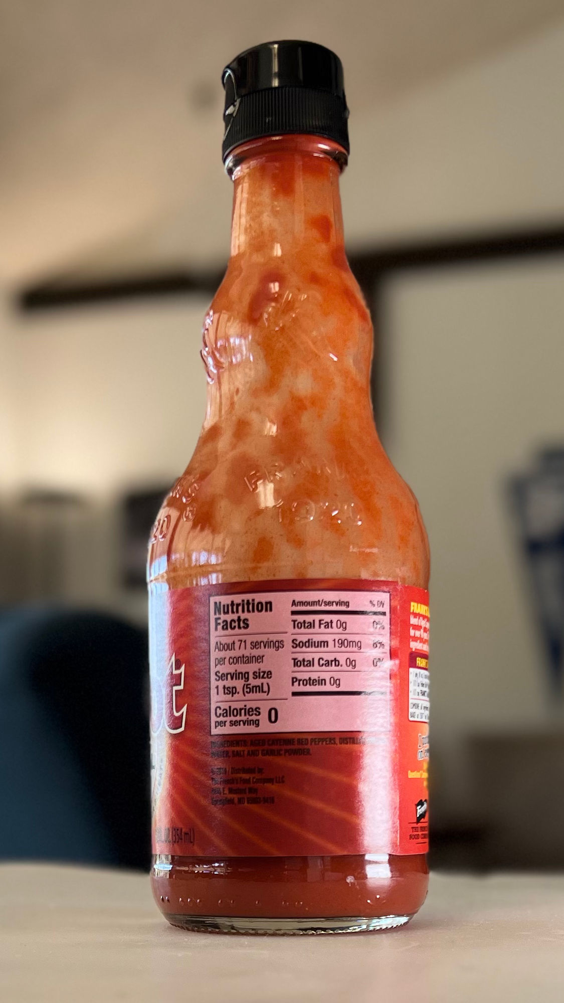 Frank's RedHot Nutrition Facts