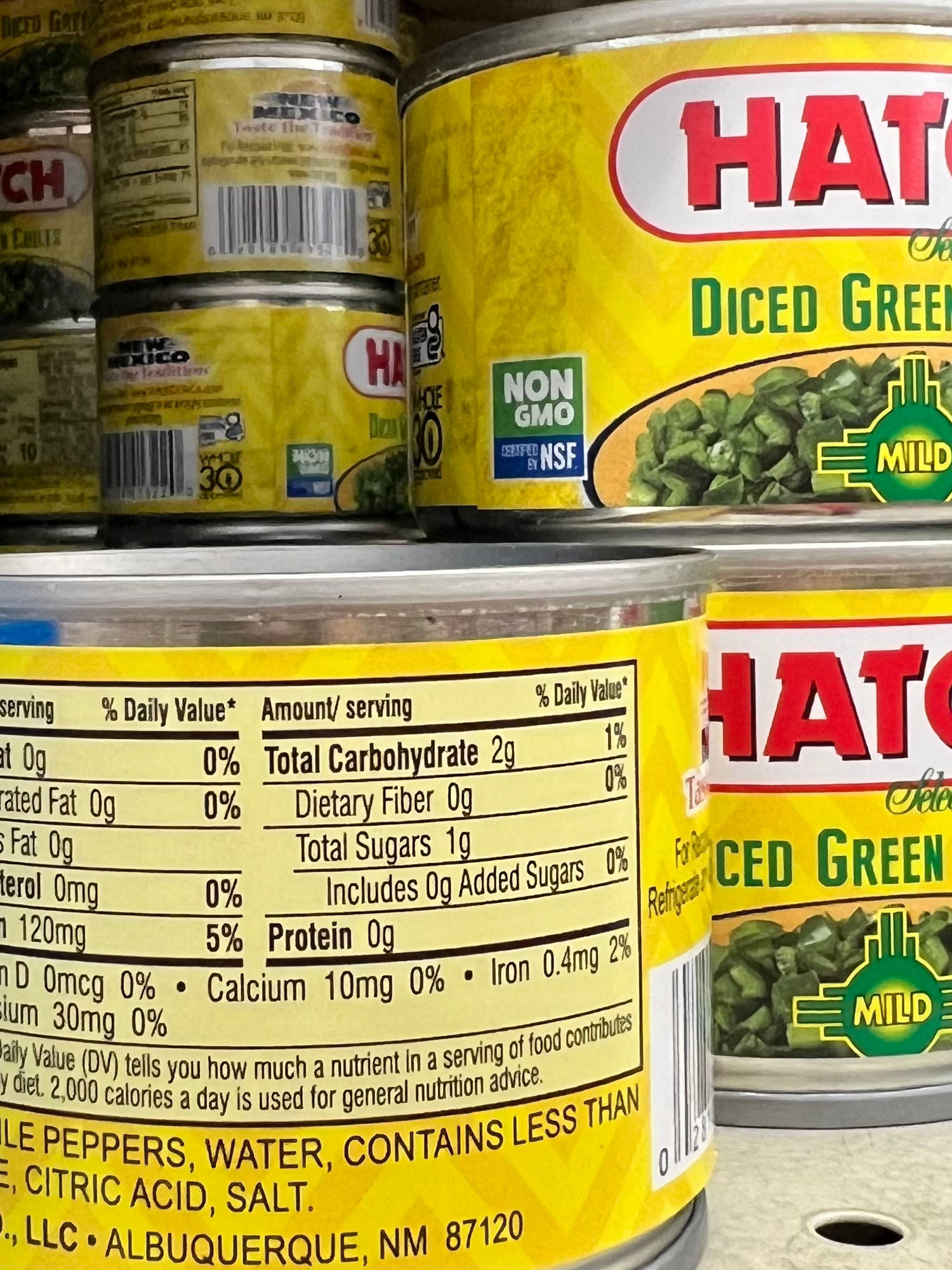 Hatch Nutrition Facts