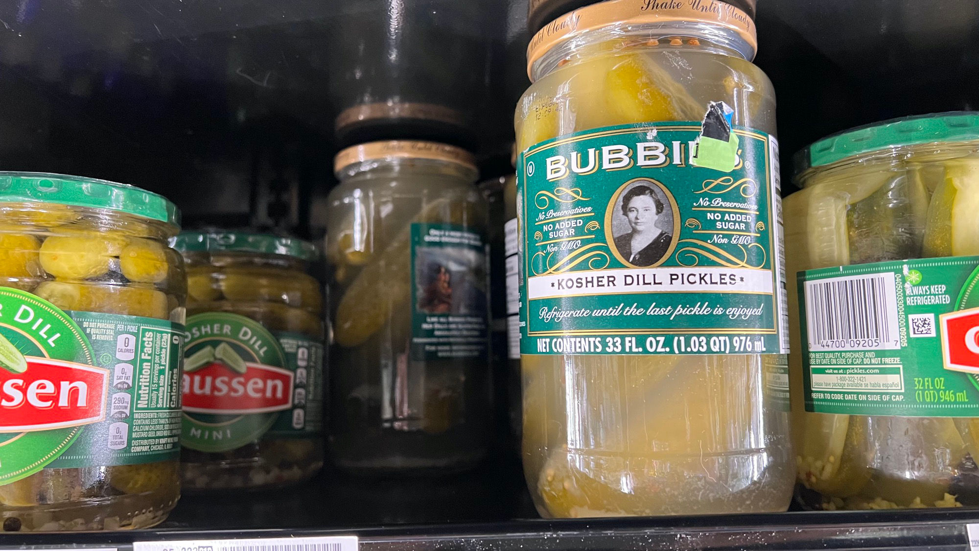 Kosher Brine Bubbies Refrigerated Section
