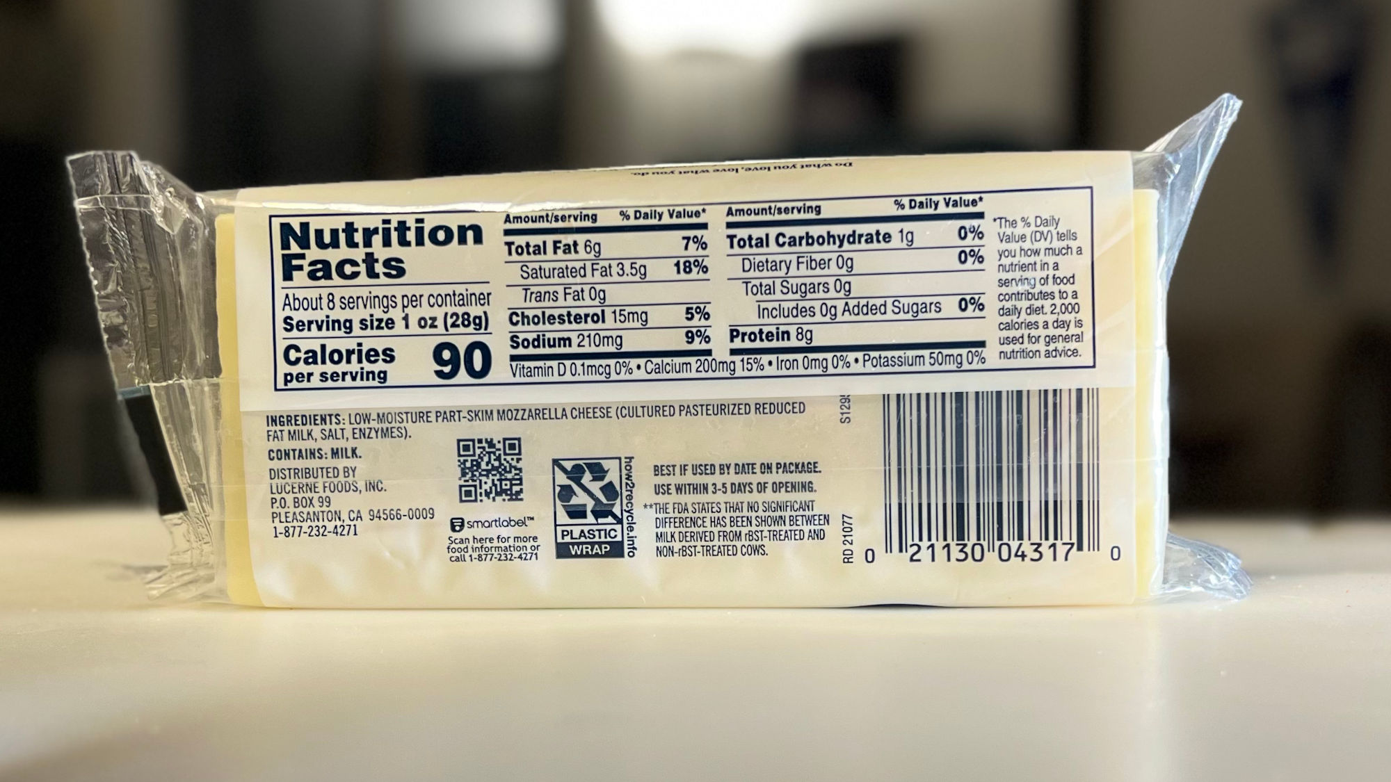 Mozzarella Cheese Lucerne Nutrition Facts