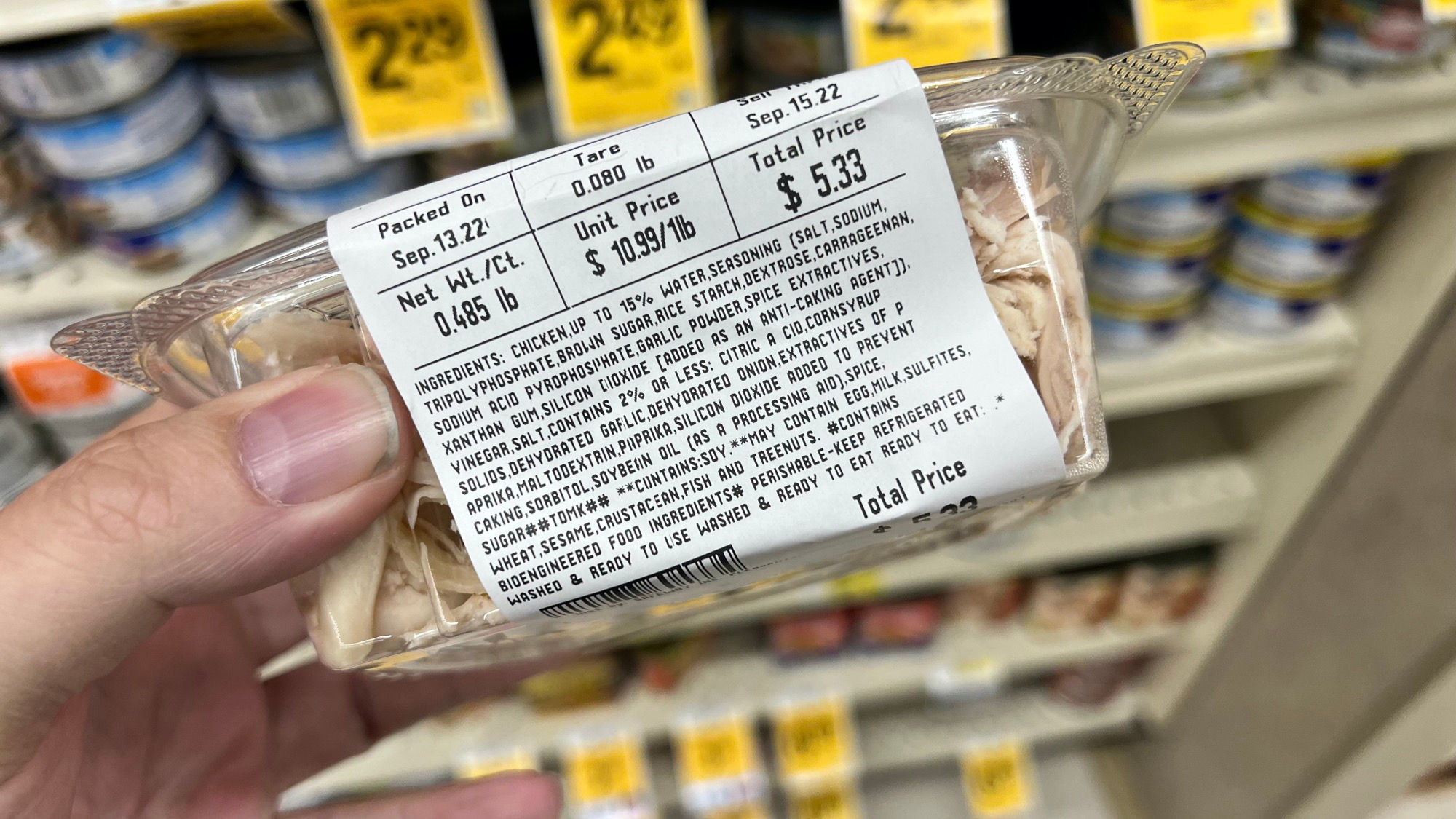 Prices about the same Shredded Chicken Prices about the same