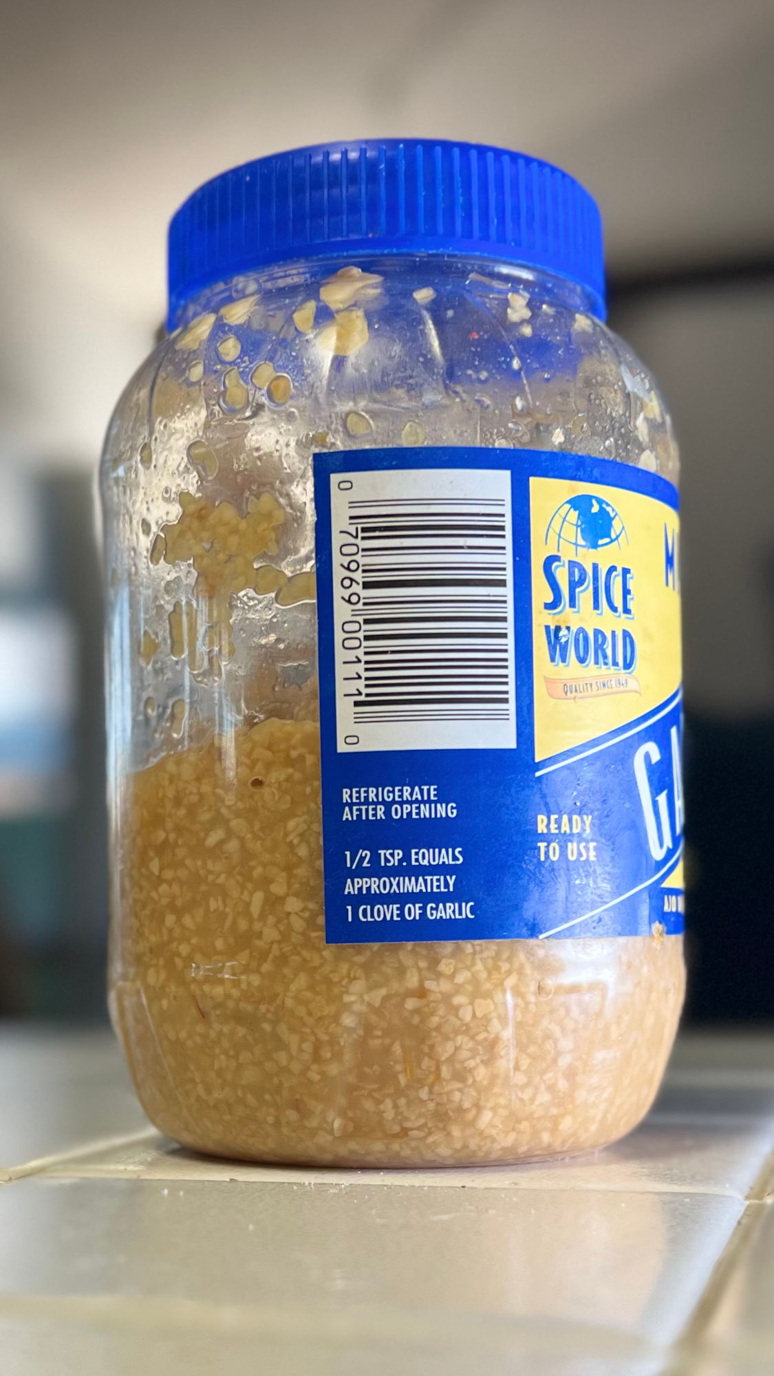 Spice World Minced Garlic Label