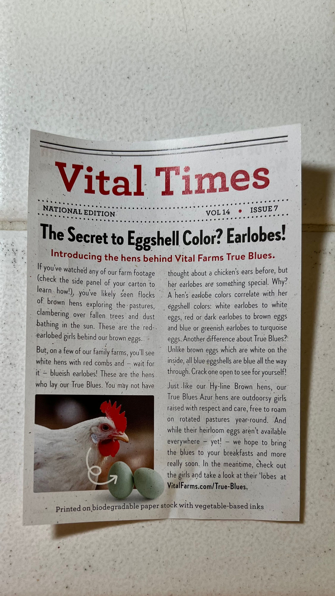 Vital Farms Eggs Eggshell Color