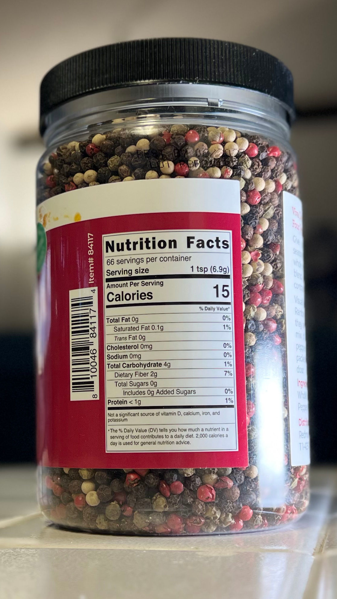 Nutrition Facts Viva Doria Peppercorns Nutrition Facts