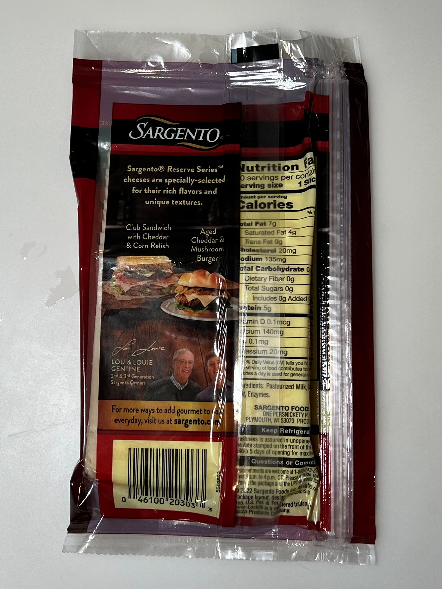 White Cheddar Sargento Nutrition Facts