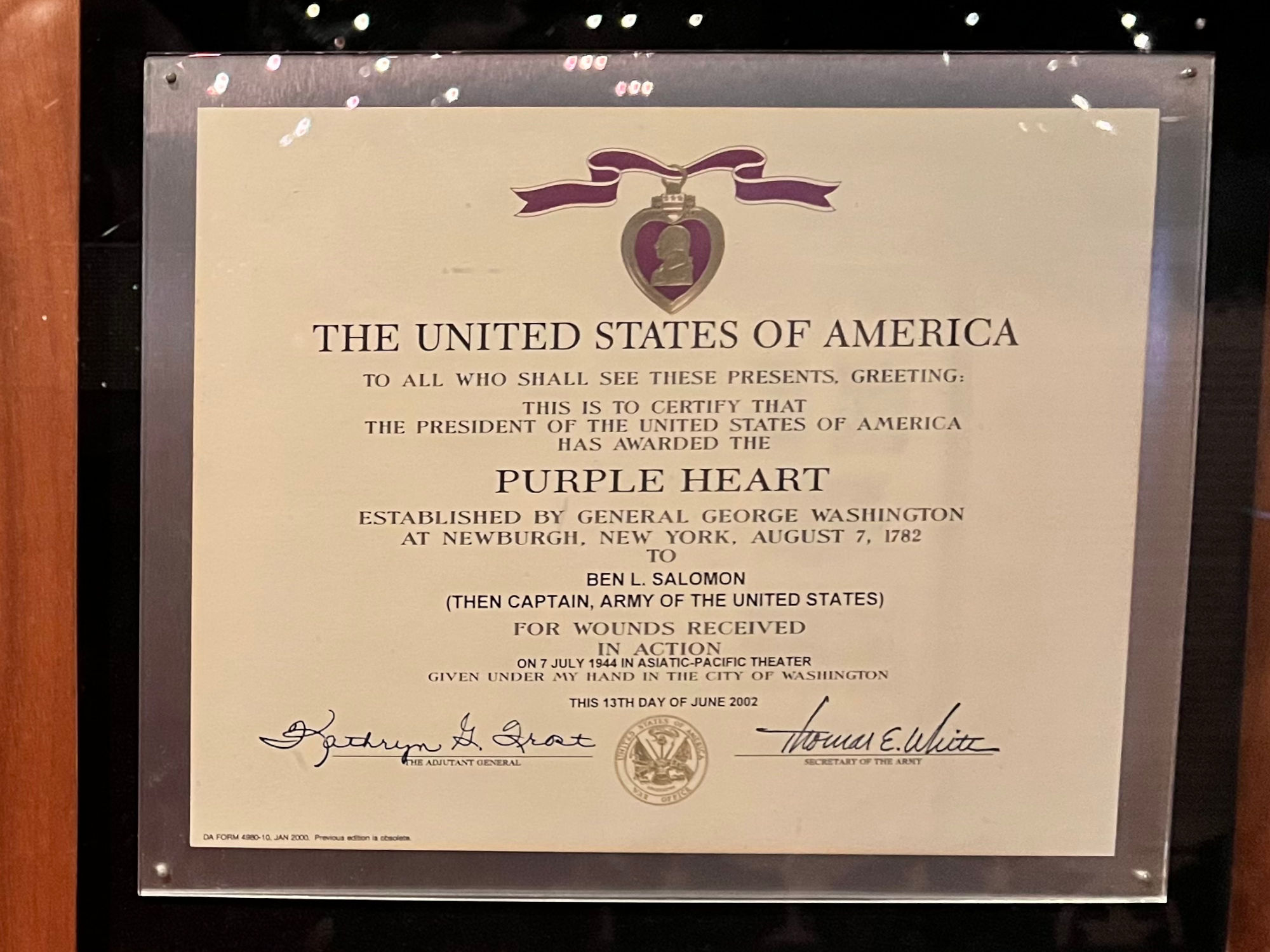 Ben Salomon Purple Heart