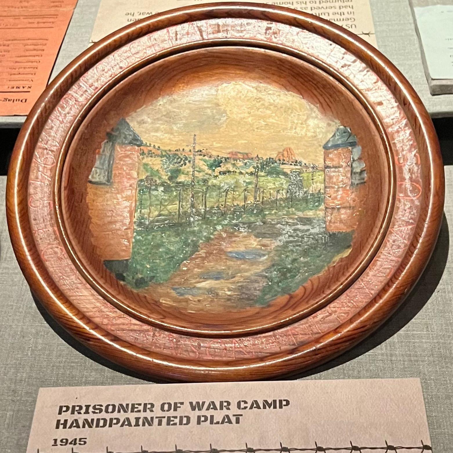 German POW Hand Painted Plate