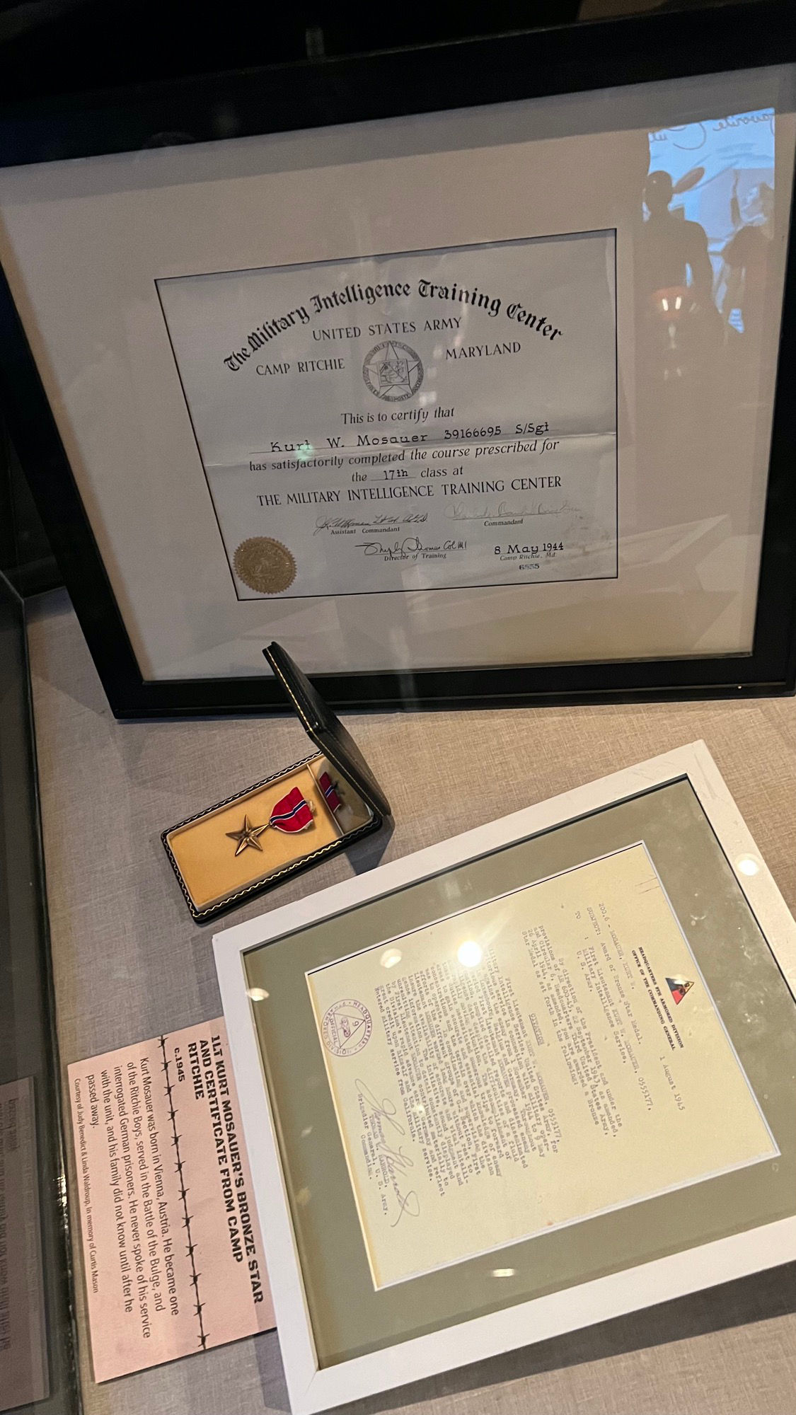 WWII Camp Ritchie Certificate