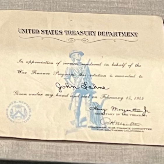 WWII Treasury Department Certificate